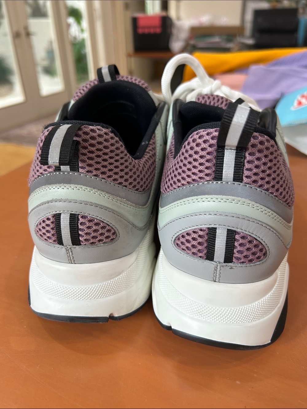 Dior Grey, Lavender & White Mesh Runner Sneakers - Picture 2 of 8